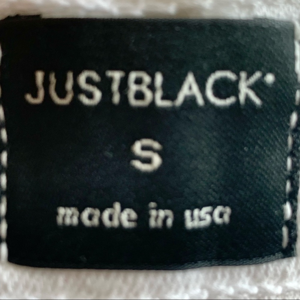 JUST BLACK White Denim Stretch Cotton Raw Hem Skirt Style # CD132K Size Small - Picture 2 of 16